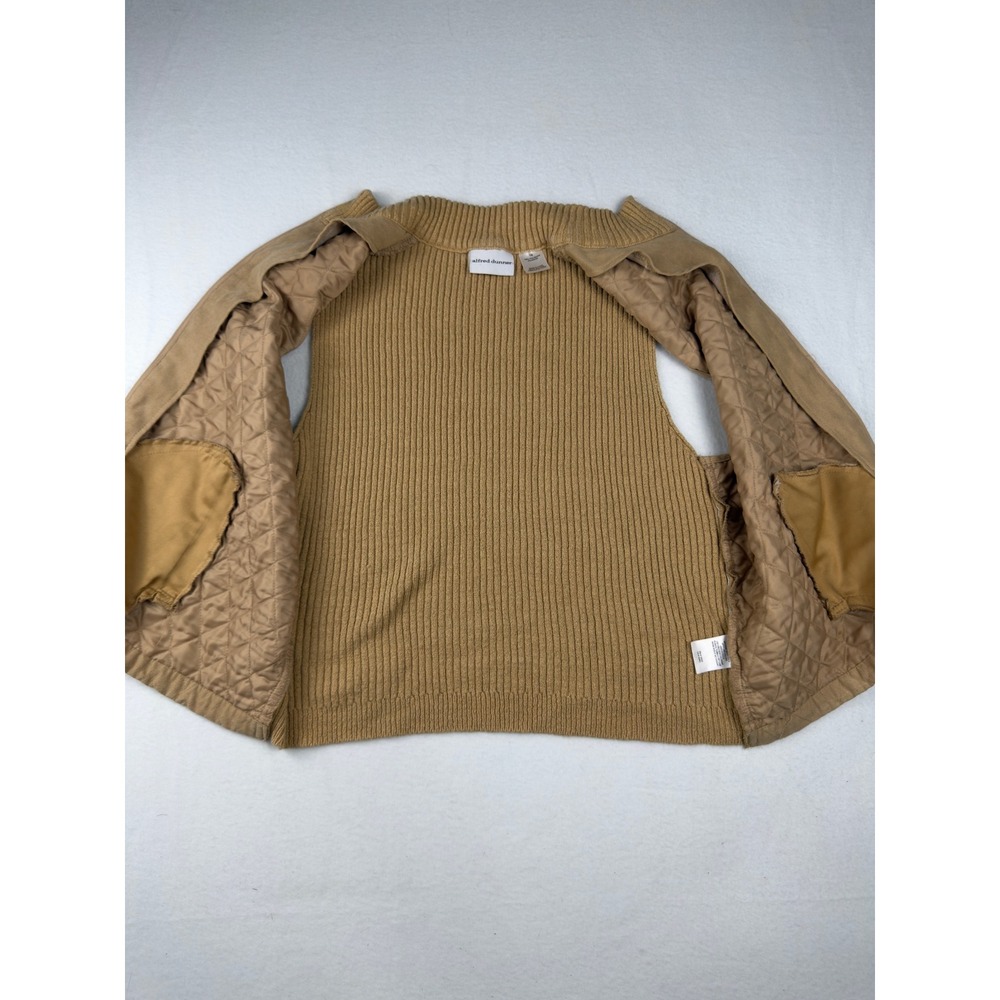 VTG Alfred Dunner Womens Tan Quilted Ribbed Knit Zip Front Vest Size 14 Camel - Picture 4 of 7